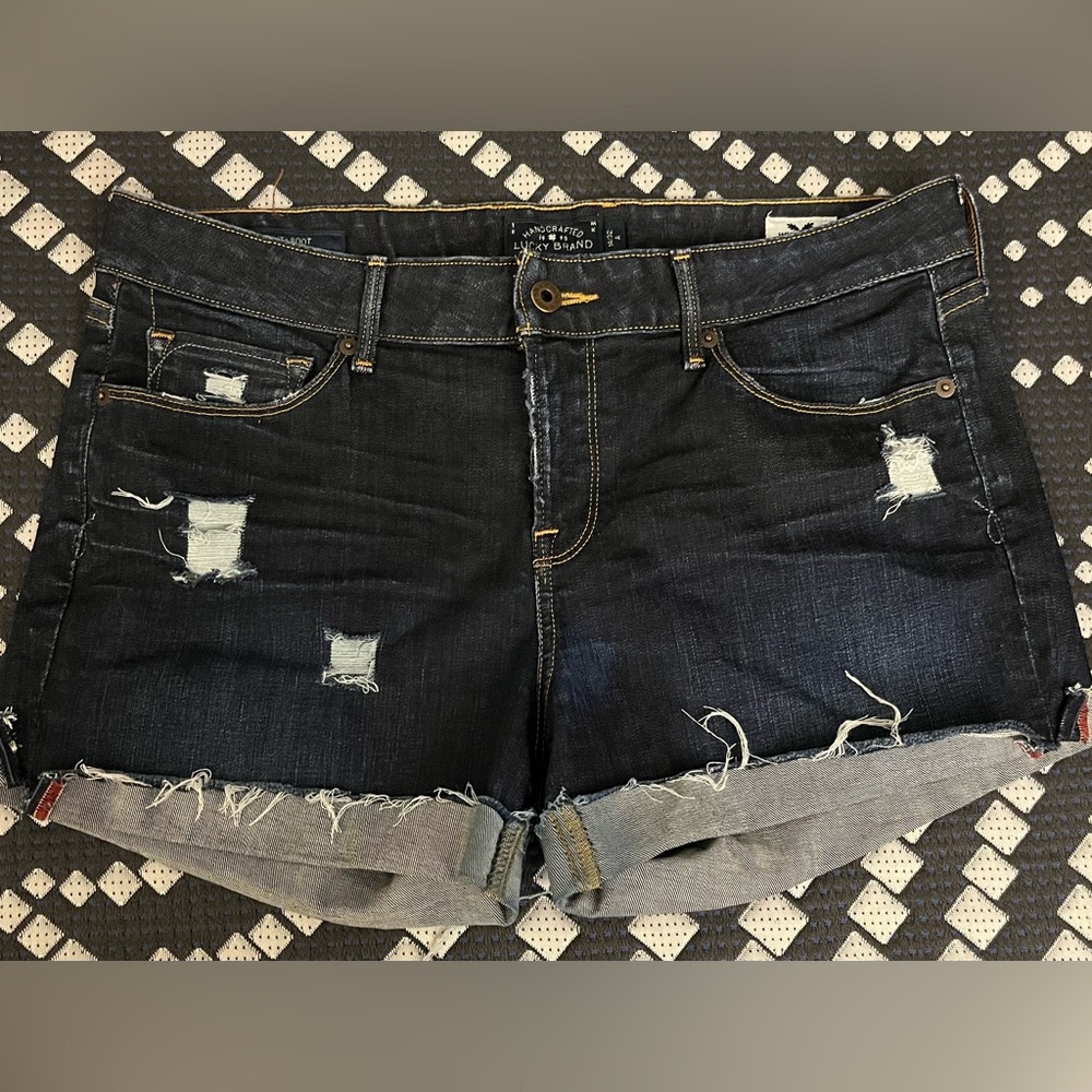 Lucky Brand Lolita Boot Dark Blue Denim Shorts